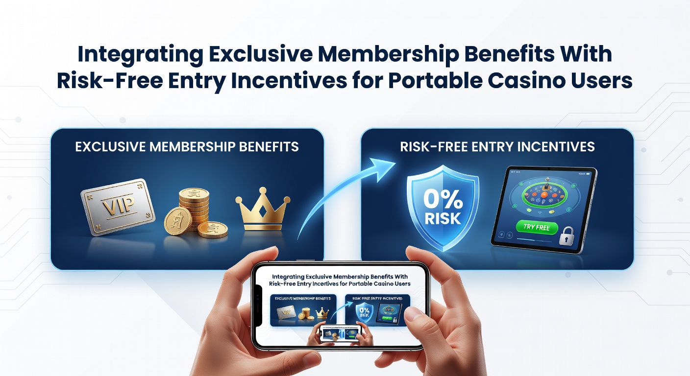 Mobile casino interface showing membership tiers and risk-free bonus offers on a smartphone screen