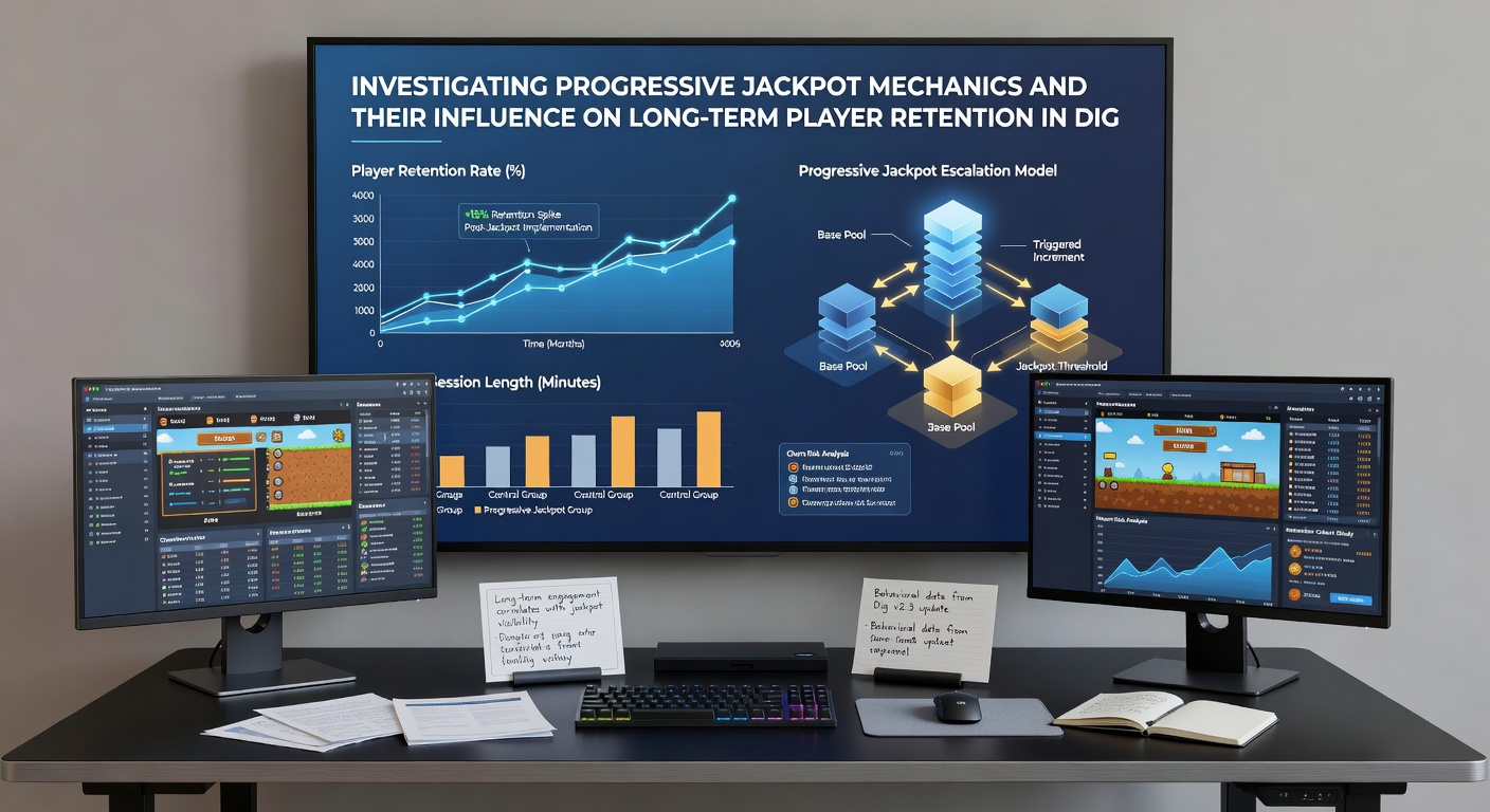Analytics dashboard showing player retention curves segmented by jackpot participation levels over a six-month period