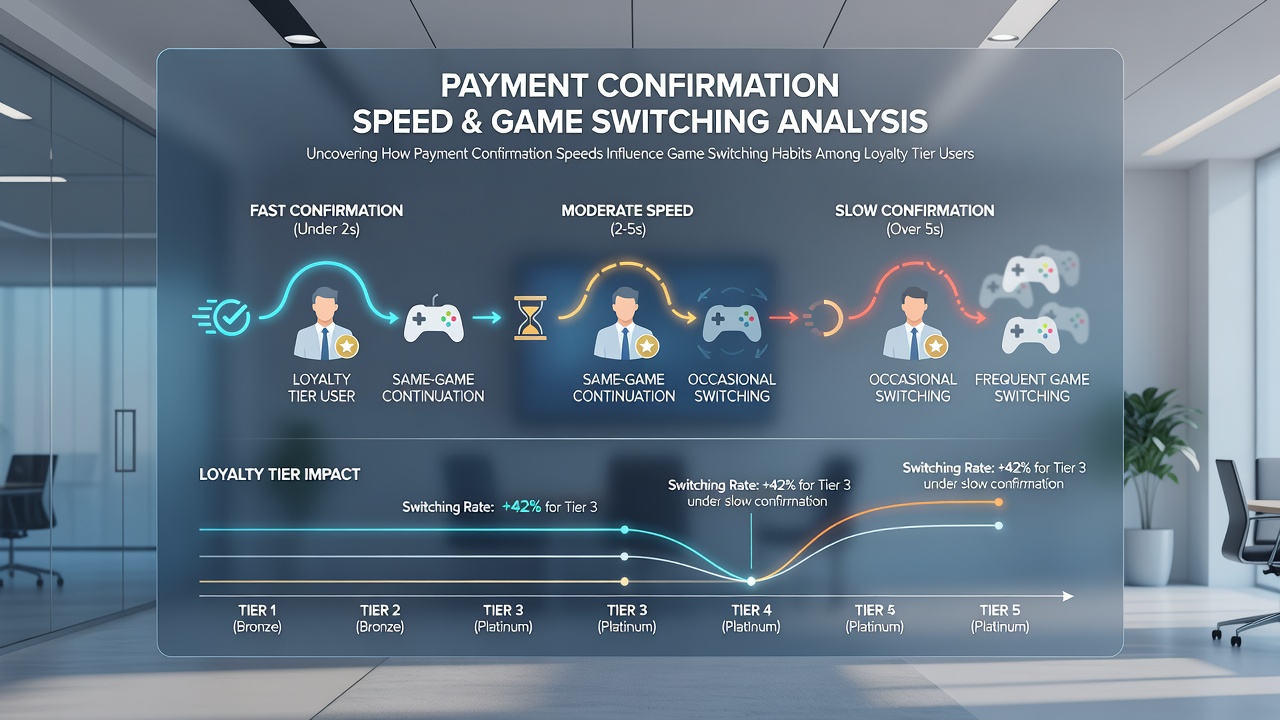 Loyalty tier dashboard displaying game transition statistics alongside payment speed indicators