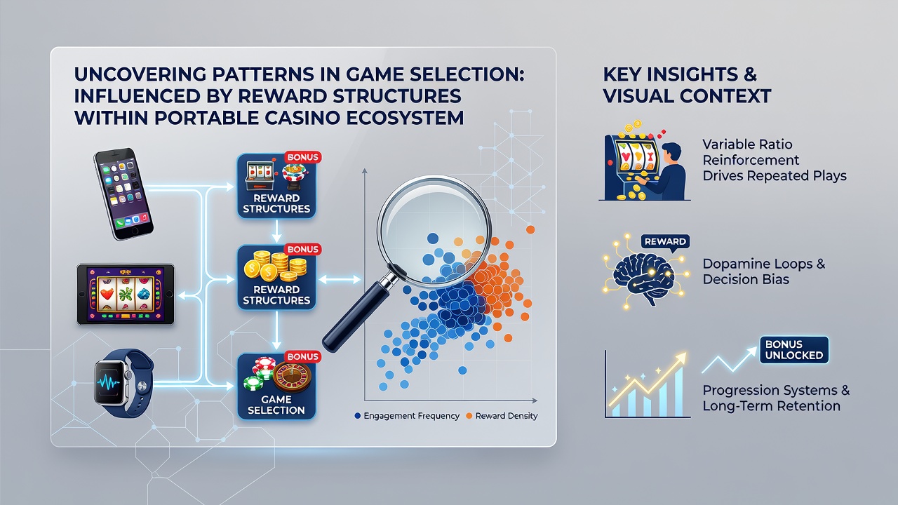 Analytics dashboard showing player game selection trends linked to loyalty rewards over time